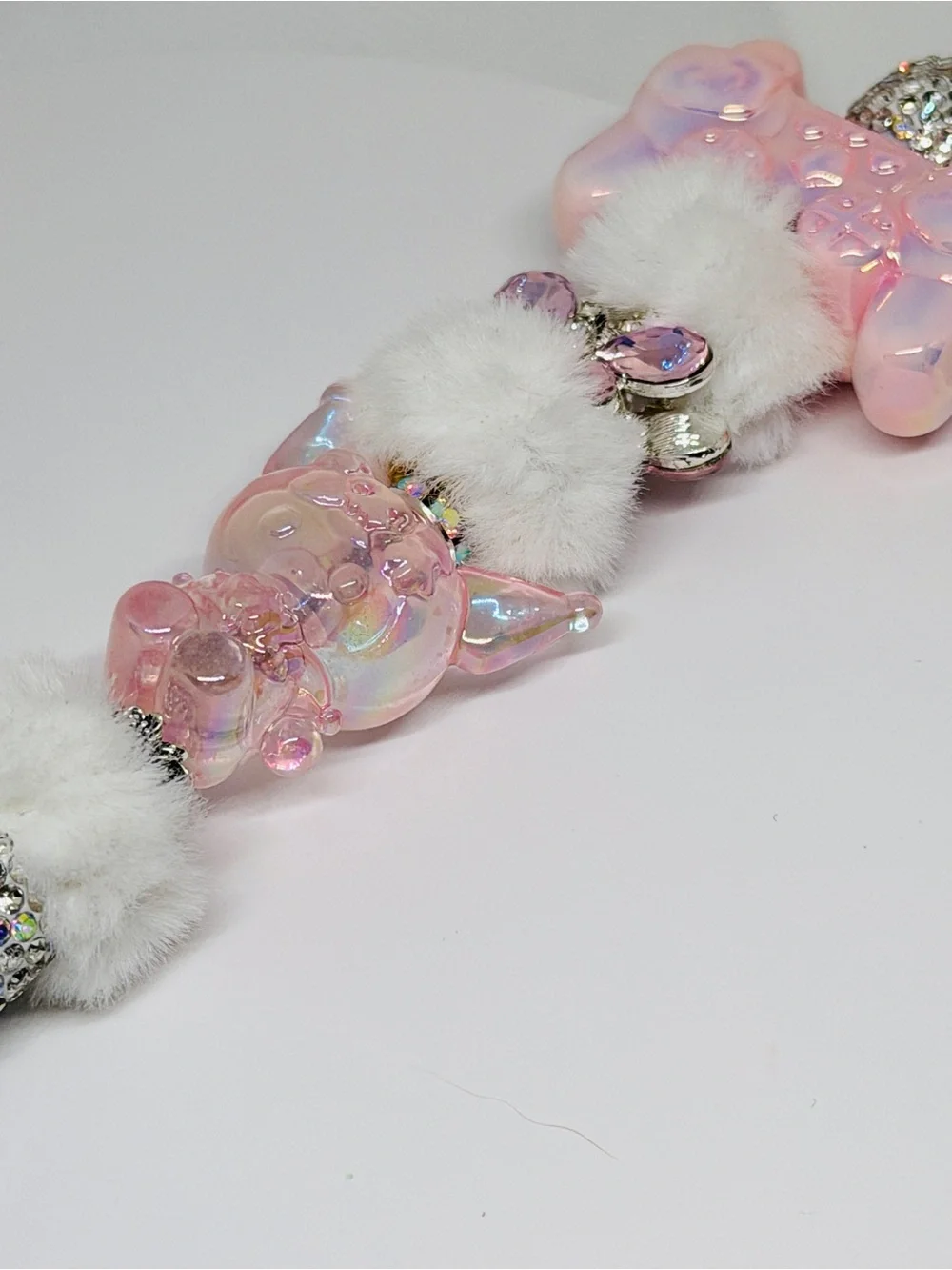 Sparkling Pink Crystal Ballpoint Pen with Faux Fur